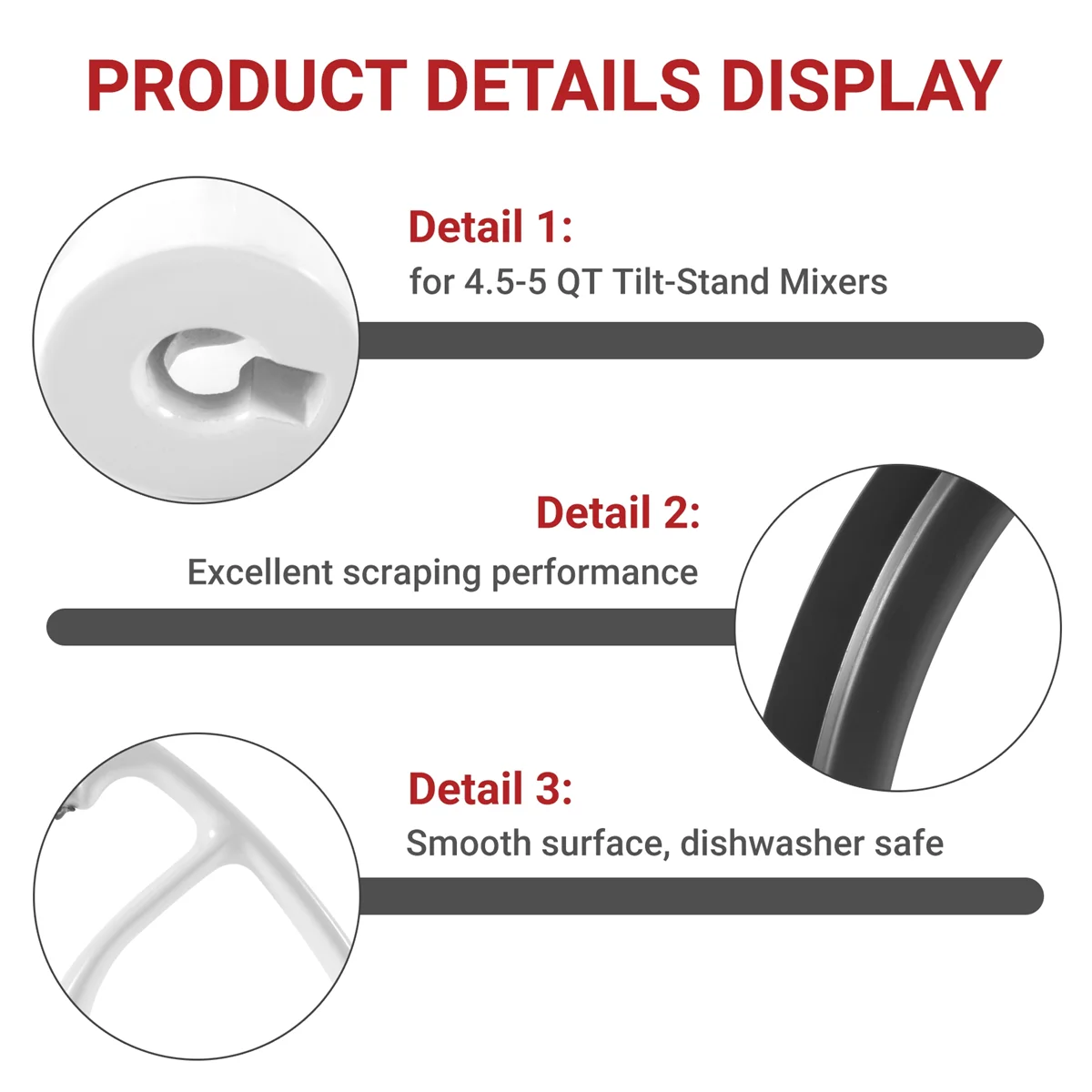 A61T-Flex Edge Beater for KitchenAid Mixer 4.5-5 QT Tilt-Head Stand Mixer Attachments, Mixer Paddle Accessories