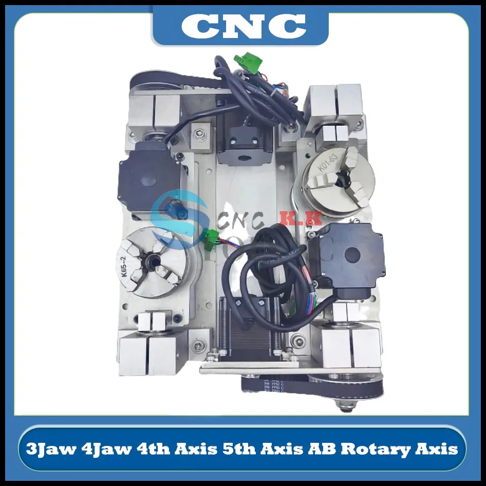 Ultimo 4 ° asse 5 ° asse AB asse rotante 3Jaw 4Jaw mandrino centrale 60mm altezza 55mm fai da te Router di CNC macchina per incidere utensile rotante