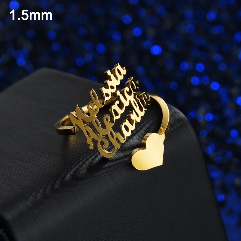 36 Styles Custom Name Ring For Men Women Personalized Wedding Gift Jewelry Double Name Couple Rings Adjustable Size Name Rings