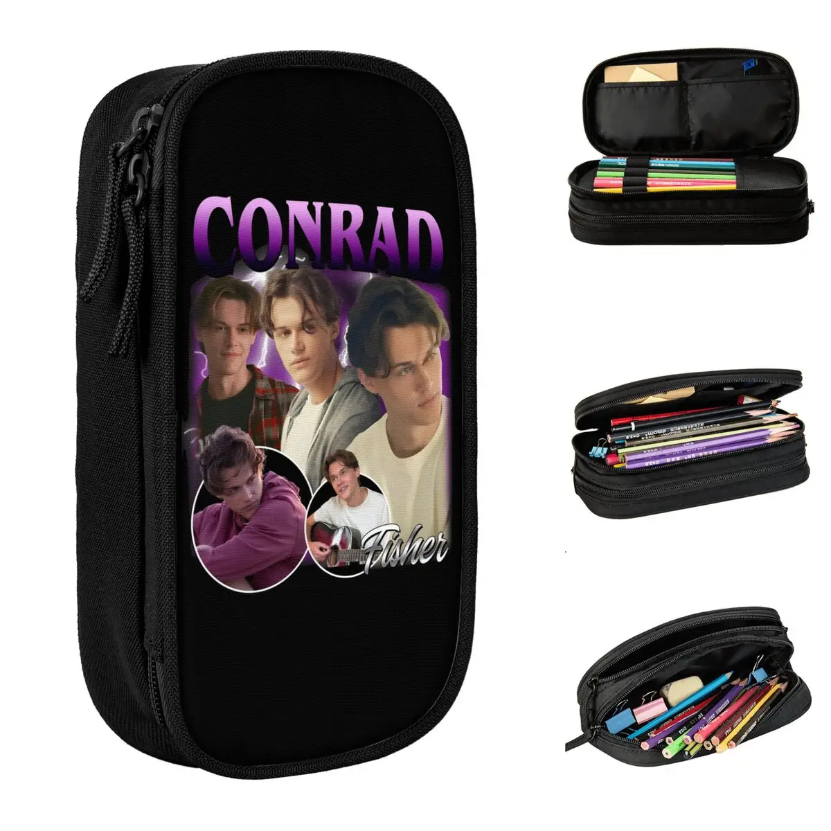 كونراد الصيف تحولت إلى جميلة النعناع الدب مقلمة صندوق رصاص القلم سعة كبيرة أكياس قلم رصاص لوازم القرطاسية سستة #2