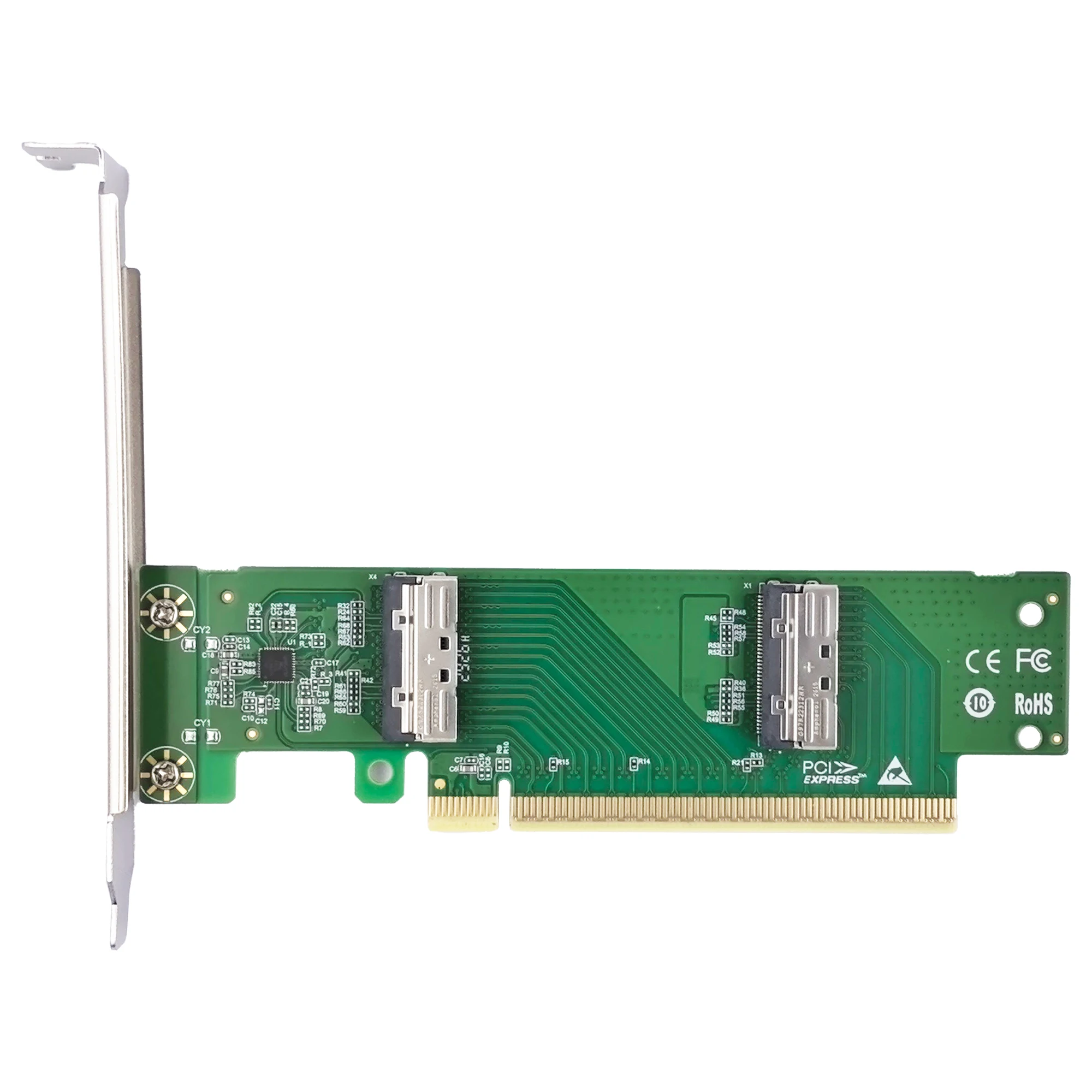 PCIe5.0 X16 to Two MCIO Expansion Card 8I Adapter ---