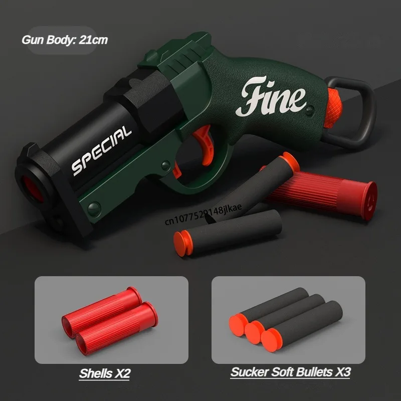 Mini S686 Shell Throwing Soft Bullet Launcher Toy Gun Airsoft Foam Bullet Blaster CS Outdoor Weapon Children Pistol