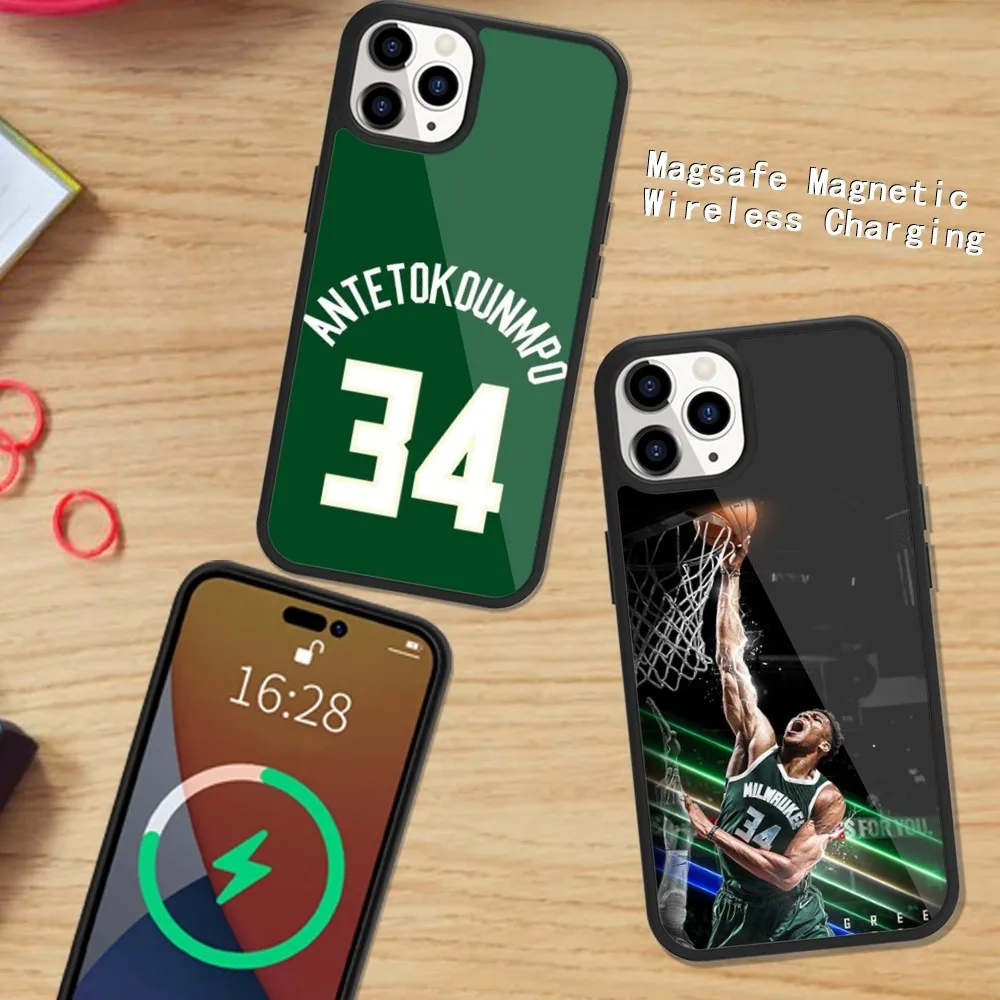 Giannis-Basketball-A-Antetokounmpo Phone Case Magsafe Magnetic For iPhone 15 14 13 12 11 Plus Pro Max Wireless Charging