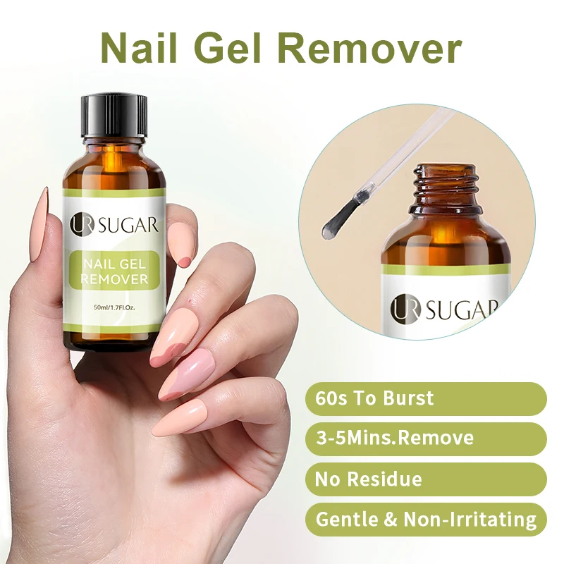 UR SUGAR 50ml Nail Gel Remover 3-5 Mins Fast Remover Magic Nail Gel Polish for Soak Off UV LED Gel Nail Polish Nail Removal Tool