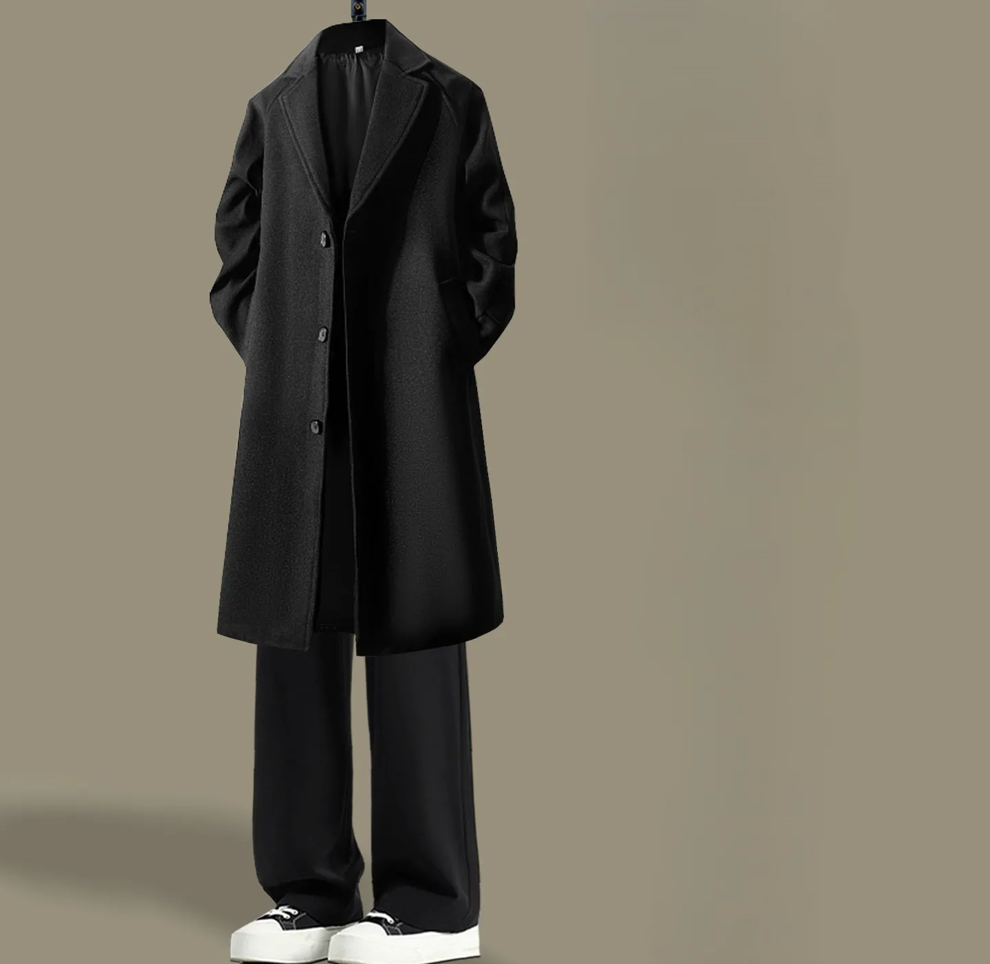 

Мужские тренчи из хлопкового вельвета: удлиненные, повседневные, в современном стиле, унисекс, нестандартной длины, до колена, свободного кроя, для отдыха