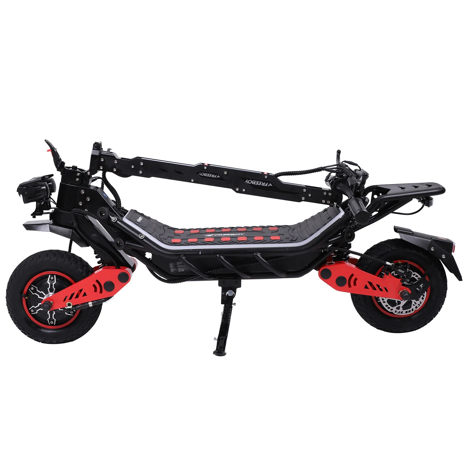 FREEBOY H10 Elektroroller 6000W Doppelmotor 75km/h Höchstgeschwindigkeit 60-80KM Reichweite 60V 28AH Batterie 12 Zoll Offroad-Reifen Hydraulische Bremse Klappbarer Elektroroller für Erwachsene EU-Lager Schneller Versand 1 Jahr Garantie – Detail 20