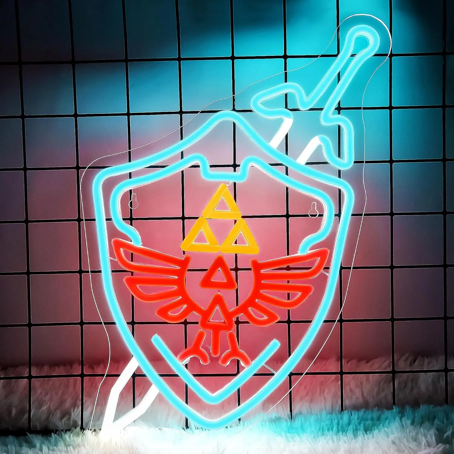 

Неоновая вывеска для геймеров: USB-светильник в виде меча и щита, светодиодный, для игровой комнаты, бара, гаража, спальни, декоративное неоновое освещение, персонализированный подарок, настенный светильник.