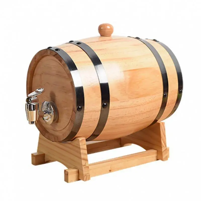 

Wooden Barrel Decanter Drink Dispenser Large Capacity Beverage Dispensers Multipurpose Water Pots Kettles Wine Making Barrels