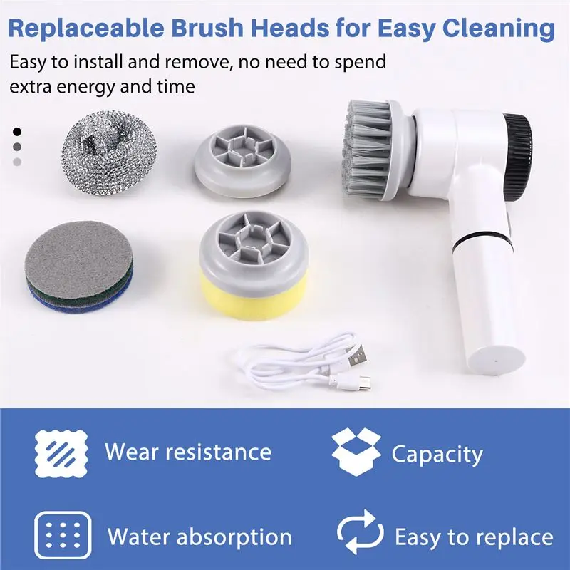 A20F-Electric Cleaning Brush Shoe Brush Floor Brush Multi-Function Electric Cleaning Brush, Bathroom Floor Kitchen Cleaning