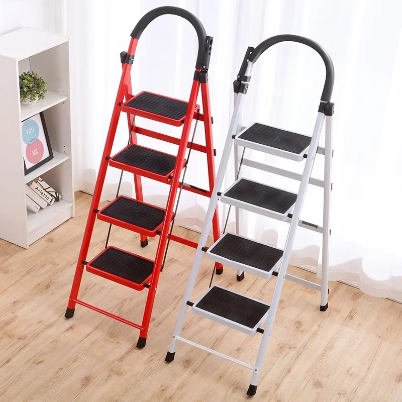 Indoor Thickened Ladder Chair Multilayer Folding Step Ladder Chair Multifunctional Step Stool Anti-slip Widened Ladder Stool