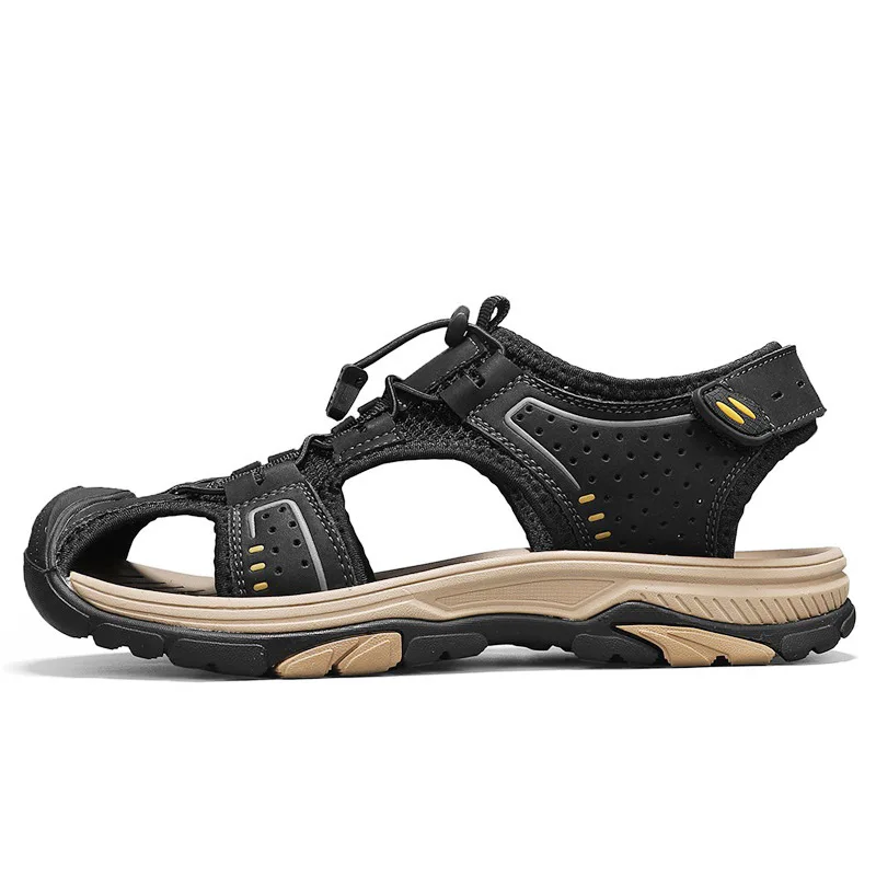 

Summer elastic men's sandals, outdoor bag head beach sandals, non-slip and breathable men's driving shoes