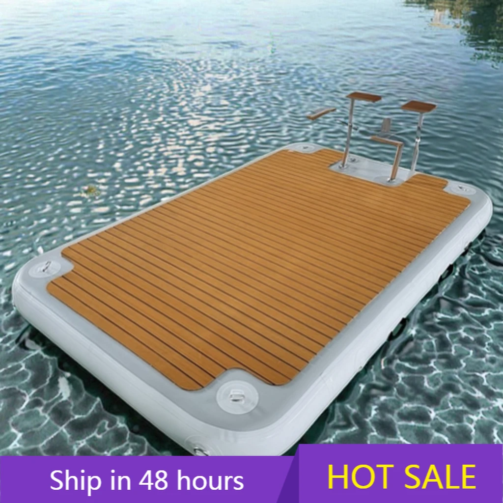 

YTYIN New Arrival Customized 6ft/8ft/10ft/12ft Floating Raft Portable PVC Mesh Pool Dock Inflatable Water Swimming Platform