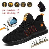 Zapatos de seguridad para el trabajo, zapatillas de trabajo transpirables con cojín de aire para hombre, zapatillas protectoras para el trabajo, zapatos de trabajo antipinchazos, zapatos con punta de acero para hombre