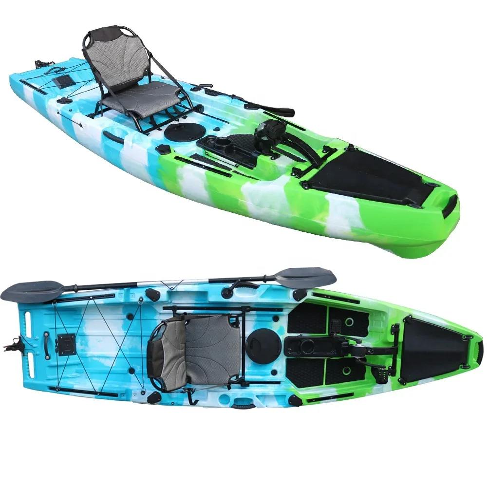 10.5ft Wholesale Sit On Top Fishing Pedal kayak Single one person sea boat touring kayak with electric motor