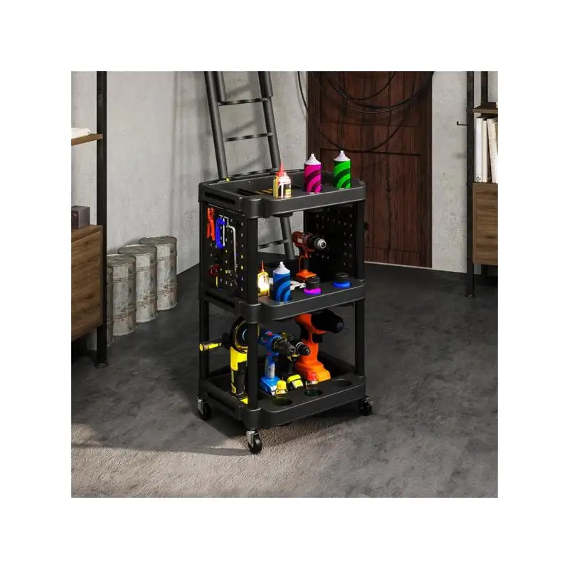

Portable Rolling Tool Cart with Storage and Organization for Easy Mobility