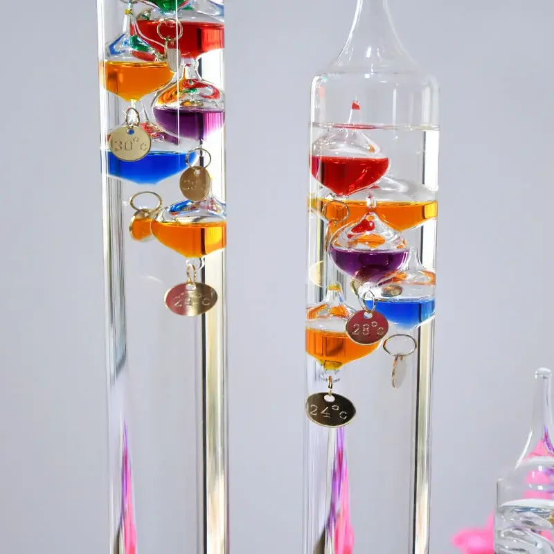 غاليليو ميزان الحرارة الملونة الكرة علقت غرفة نوم خزانة مشروبات غرفة المعيشة الفيزياء الديكور طالب عيد الميلاد