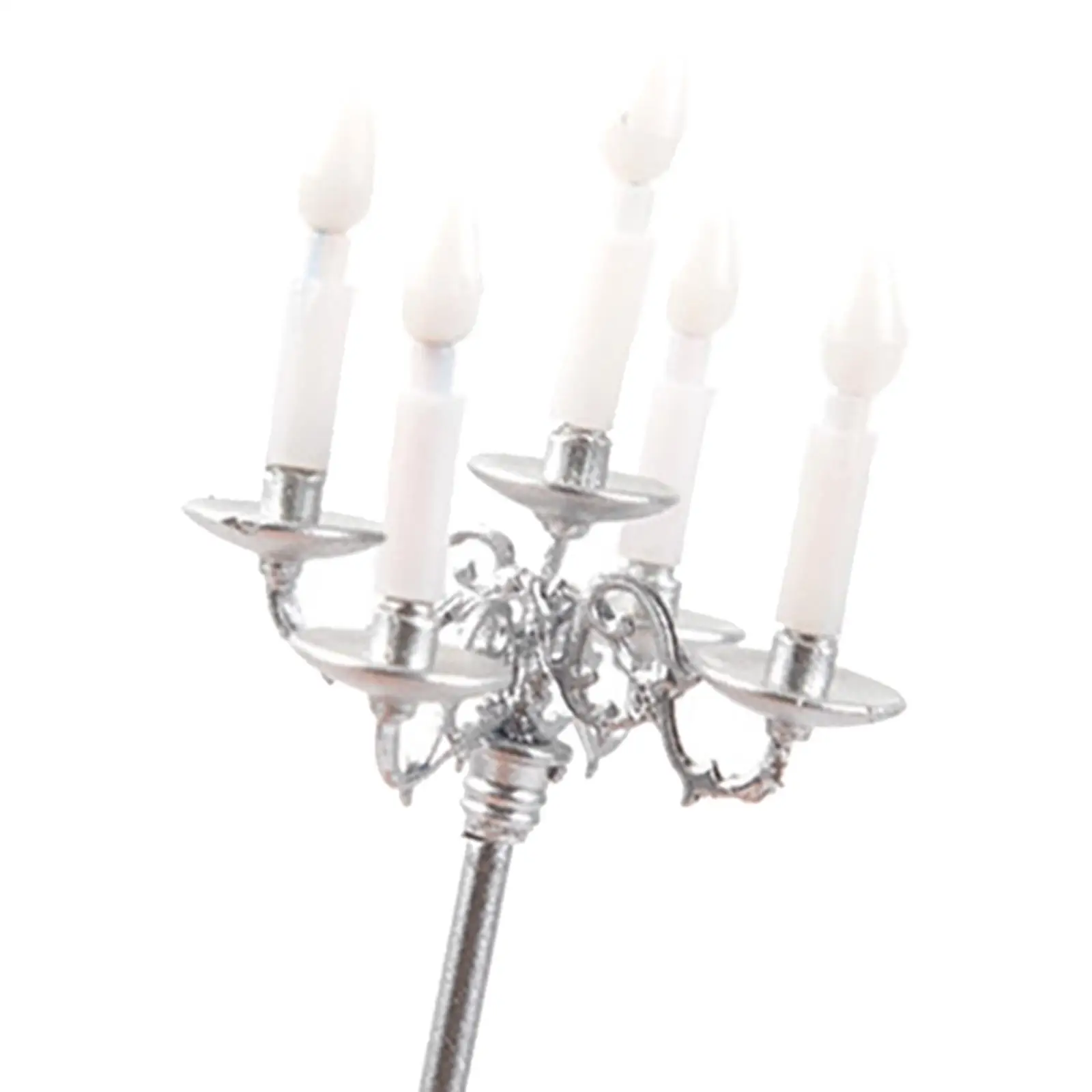 ミニチュアドールハウス燭台合金 ABS LED キャンドルライトモデル家具装飾品家や庭用