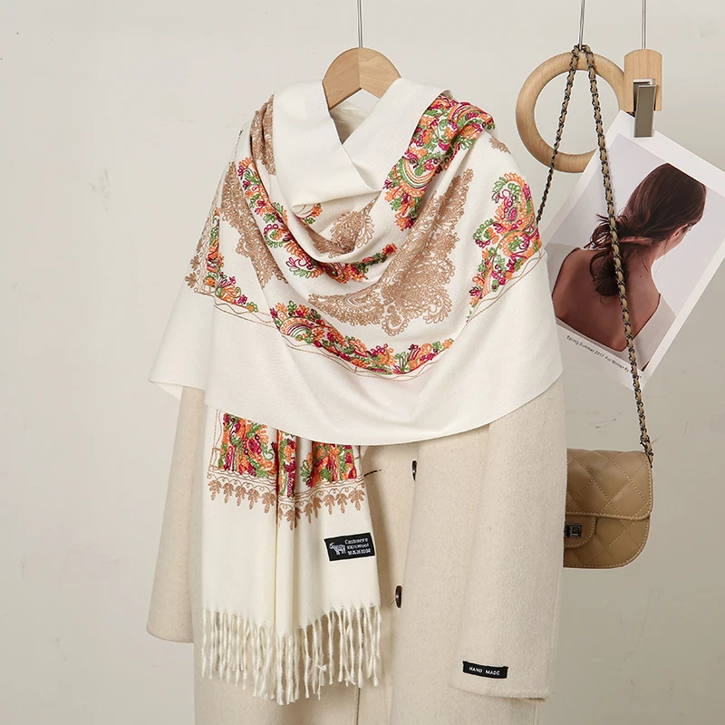 Paisley Embroidery Pashmina Sh - Embroidery Pashmina ulasan dan harga