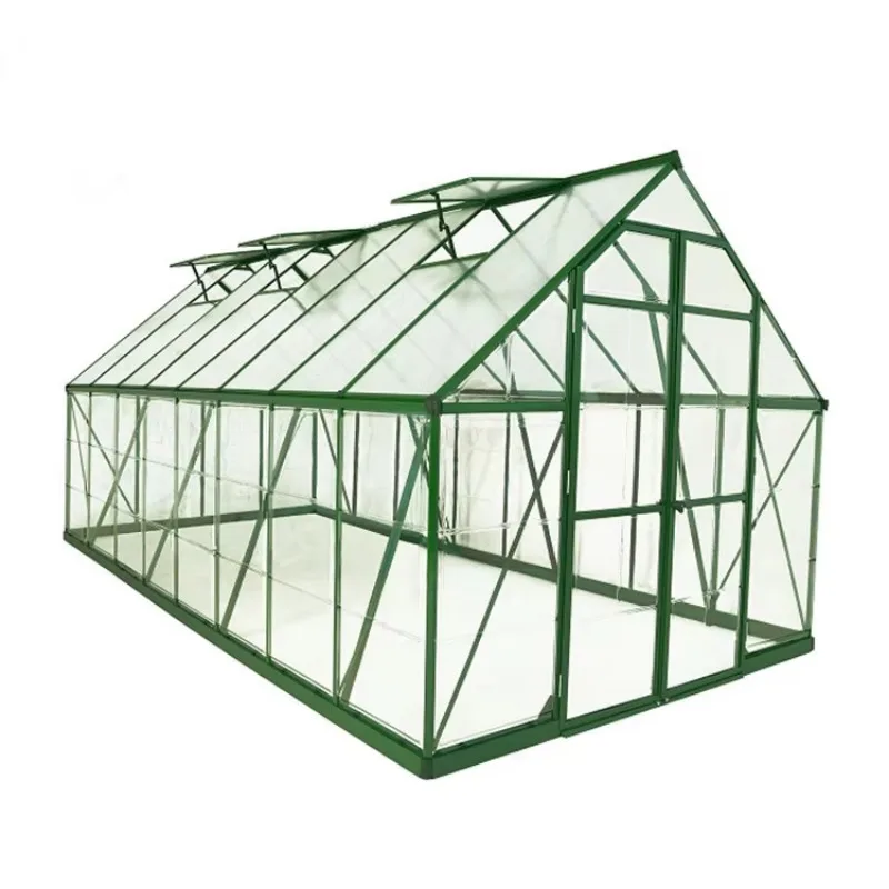 6Ft * 12ft outdoor walk-in polycarbonate garden greenhouse with aluminum frame