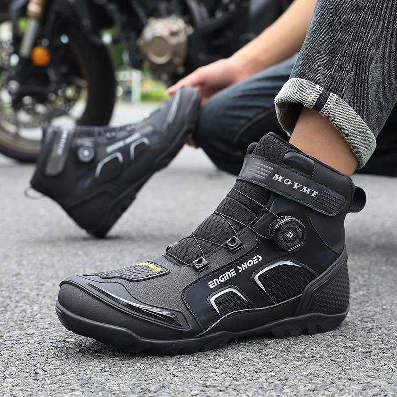 New Motorcycle Boots Men Leather Motos Breathable Anti Slip Wear-resistant Riders Boots Motorbike Racing Ankle Length Shoes image 5