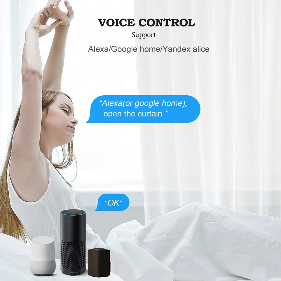 Shorter Tuya Wifi Electric Smart Curtain Motor Intelligent Support Voice Control Alexa Google Assistant