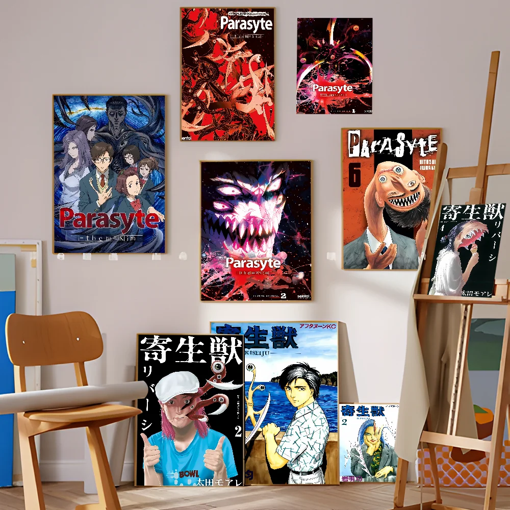 Anime Parasyte The Maxim Movie Sticky Posters Fancy Wall Sticker For Living Room Bar Decoration Vintage Decorative Painting