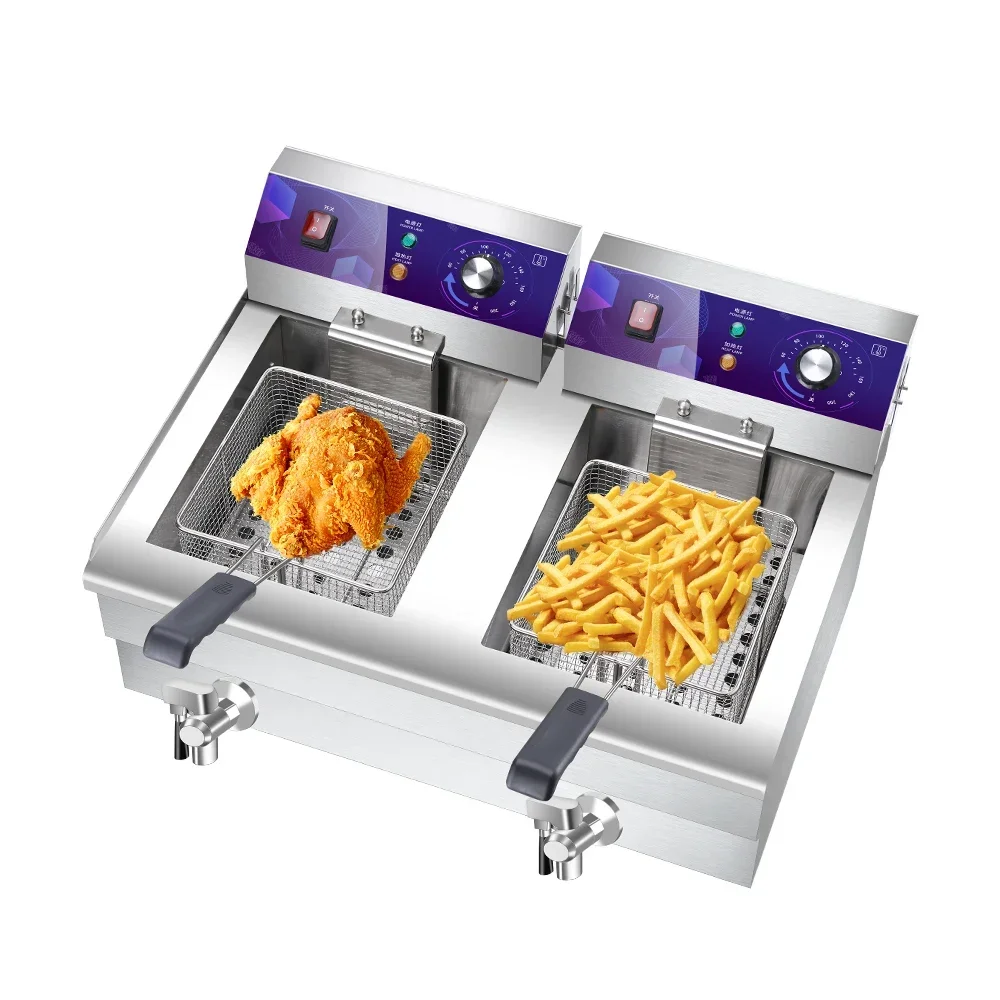 

High Quality Double Cylinder Electric Commercial Chicken Industrial Fryer/Electric Air Fryer/Electric Turkey Fryer
