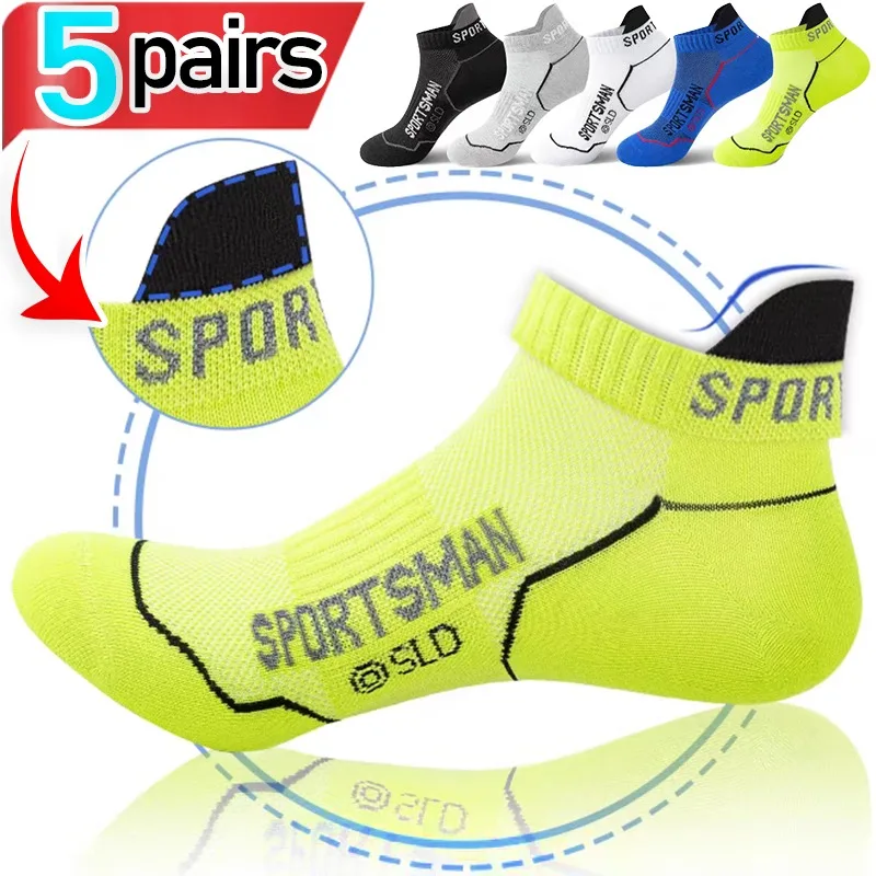 

Colorful Sports Men Socks Anti Slip Sweat Absorption Mesh Short Sock Basketball Tennis Running Anti Odor Breathable Soft Hosiery