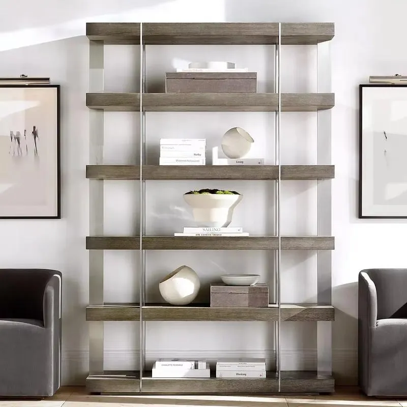 for Rhoohill Custom Modern American Stainless Steel Wooden Dining Side Cabinet Living Room Side Cabinet Home Bookshelf