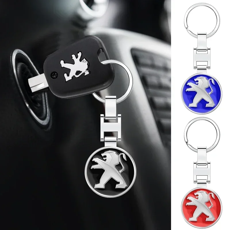 Metal Car Styling Keychain Key Ring Chain Emblem For Peugeot 408 4008 308 3008 Rifter 5008 508 2008 208 RCZ 407 108 106 207 208