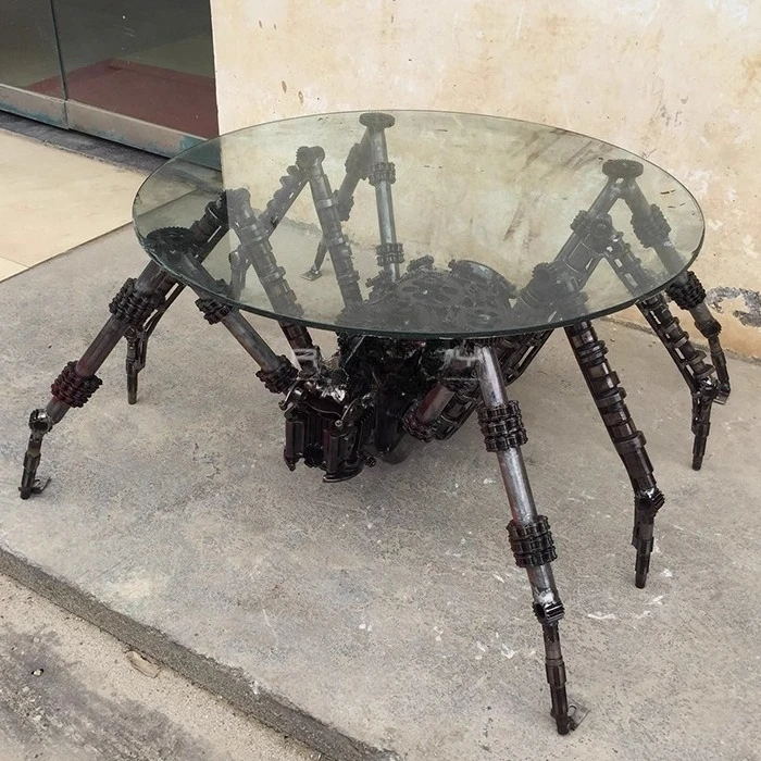 

Retro metal punk industrial style creative spider animal coffee table home decoration ornament metal iron handicraft
