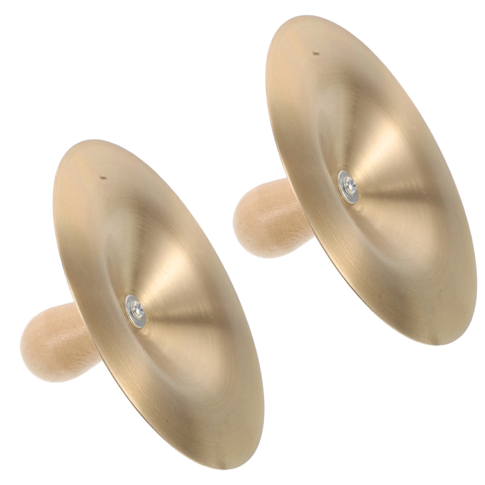 

1Pair Orff Copper Mini Hand Cymbals Small Size Wood Handle Percussion Instrument Educational Music Props Kids Dancing
