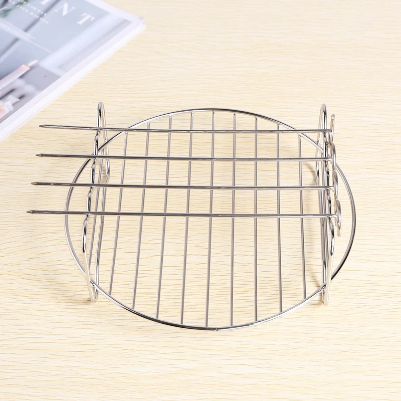 Double Layer Rack Accessory With 5 Skewers, For Airfryers