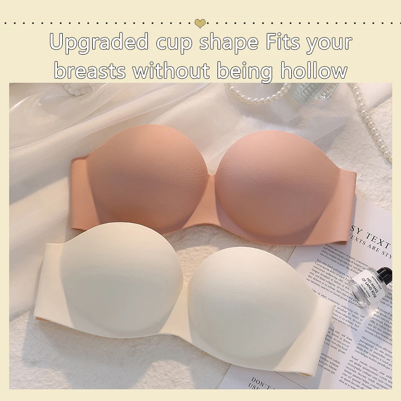 Dámské sexy bezešvé spodní prádlo s krásnými zády, jednořadá podprsenka s push-upem a malými prsy, měkká prodyšná podprsenka s odhalenými rameny - náhled 2