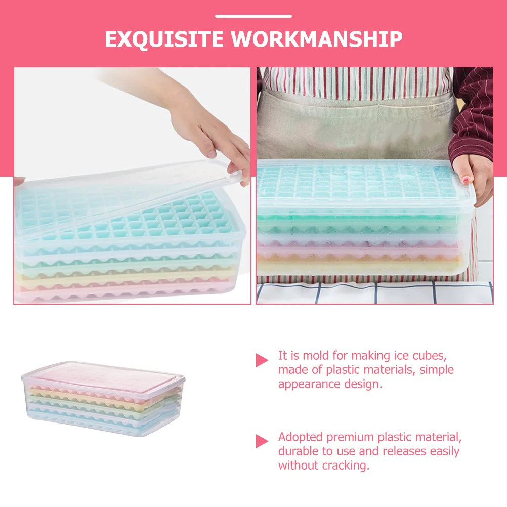 

Ice Cube Mold Premium Plastic Material Simple Design Stackable Refrigerator Organizer Ideal for Party Drinks Ice Cube Tray