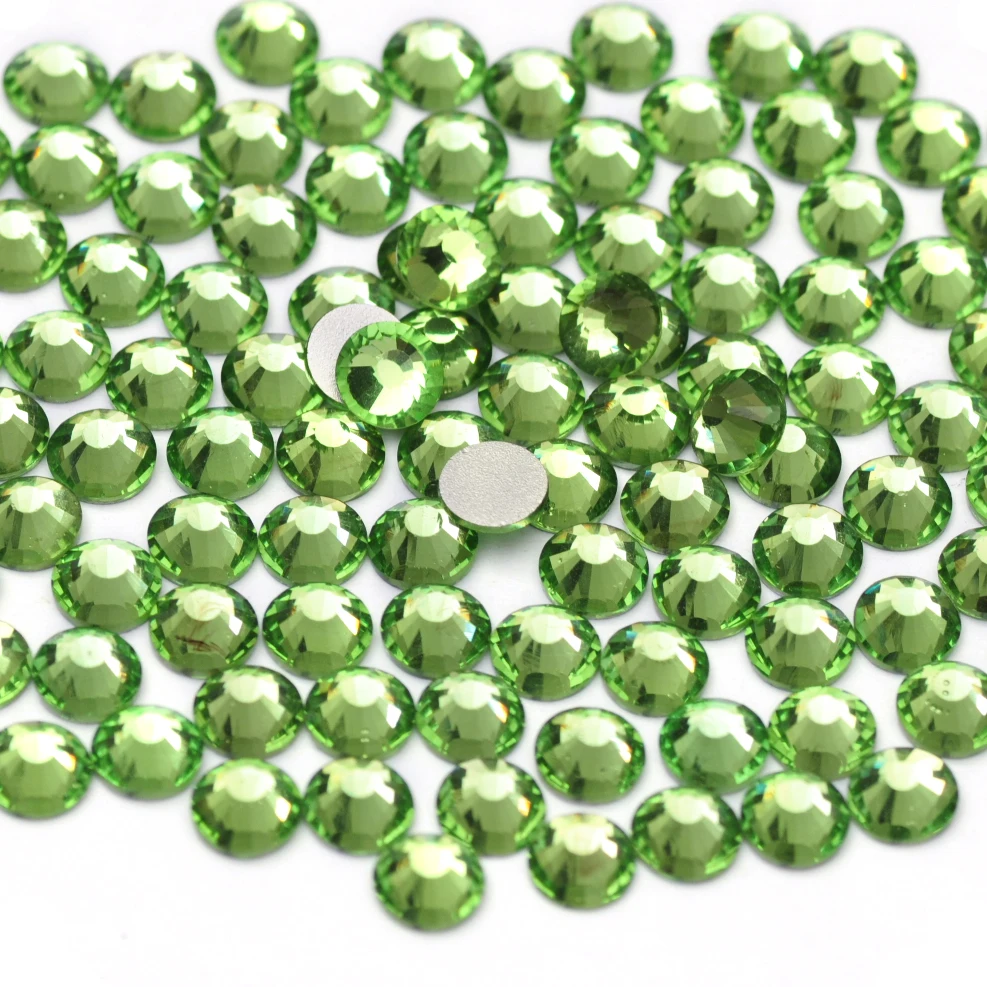 YANRUO Crystal Non Hotfix Rhinestones Peridot Glitter Glass Flatback DIY Making Beauty Accessories Beads Nail Art Decorations