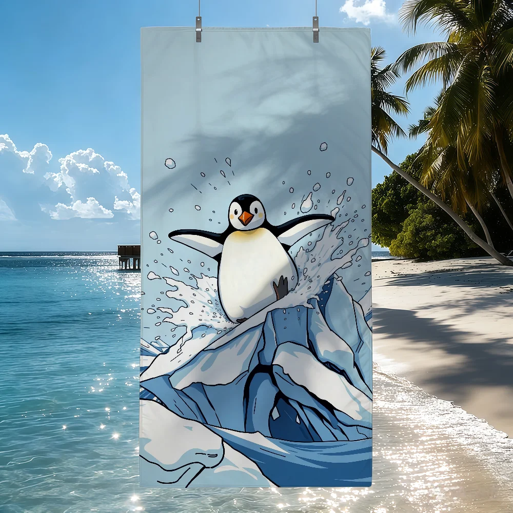 Cartoon Cute Penguin Towel Soft Pool Gift For Travel Gym Shower Camping Quick Dry Sports Beach Towels