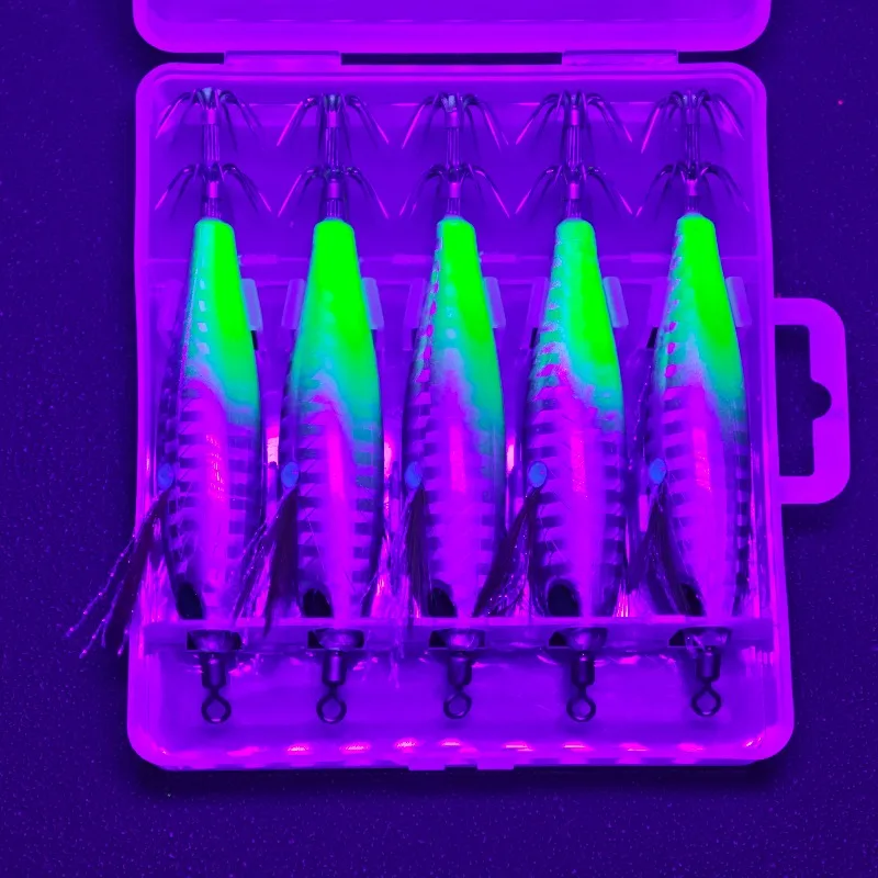 5pcs/Box Horizontal Squid Jig Egi Set Simulation Shrimp Fishing Lure  Luminous Octopus Cuttlefish Sea Fishing Tackle view 6