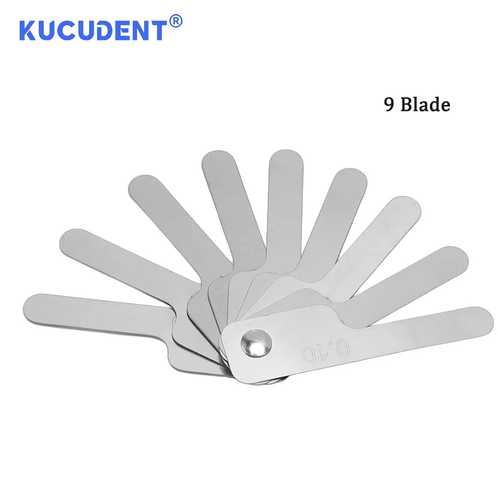 KUCUDENT Dental Proximal Gap Measuring Ruler Measuring 9/14 Blade Autoclave Tooth Gaps Stainless Steel Orthodontic Plug Ruler