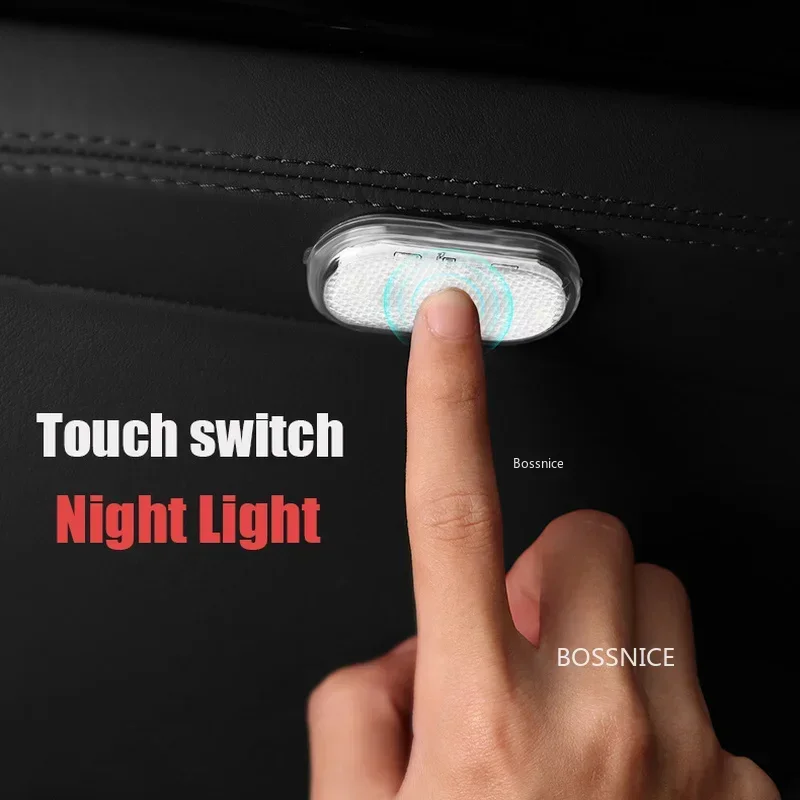 Car LED Touch Light Wireless Car Interior Roof Reading Light USB Rechargeable Car Mini High Brightness Small Night Light