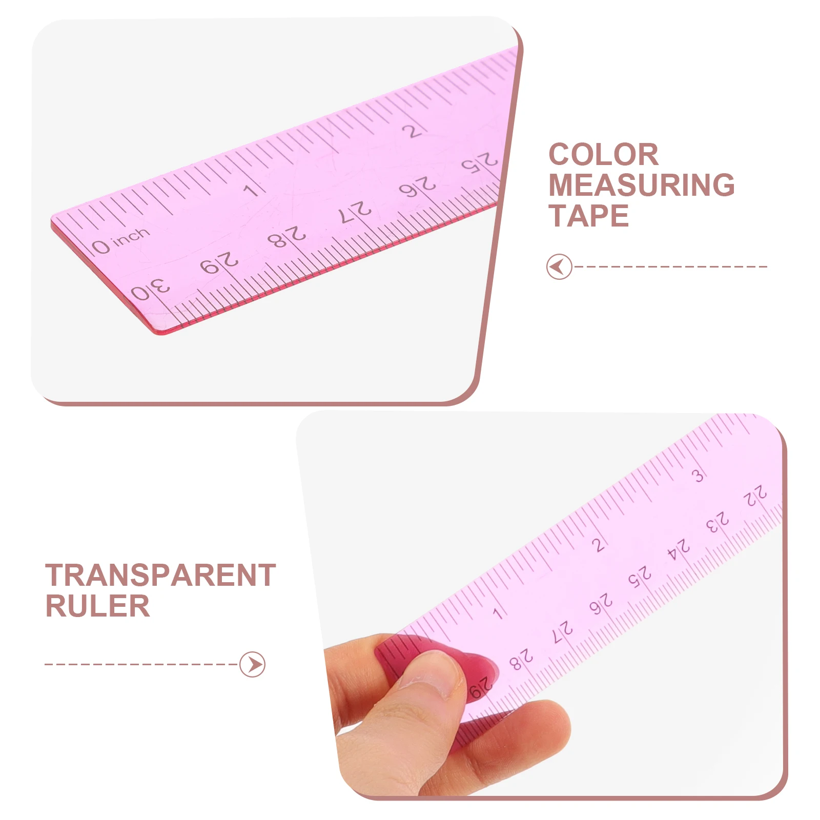 

12 pcs Colorful Transparent Rulers Plastic Soft Measuring Tools for Kids Students Classroom Home Office Clear Centimeter Inch
