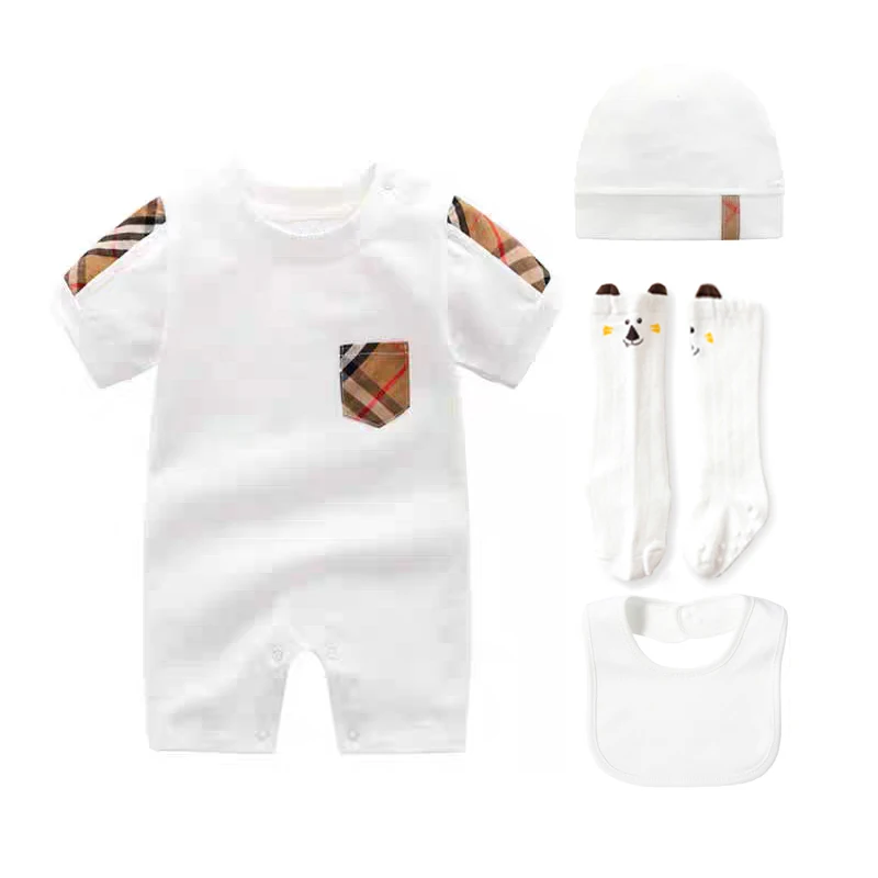 Plaid Baby Romper Outfit Set 1