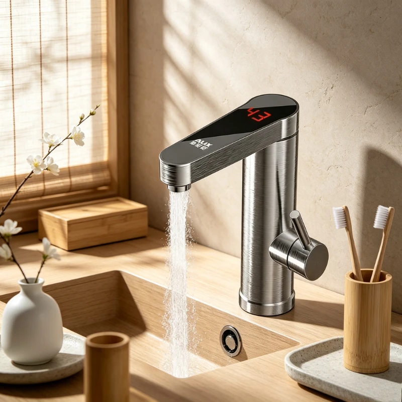 Under-Sink Instant Hot Water Faucet, Stainless Steel Smart Digital Fast Heater for Kitchen & Bathroom, Cold Hot Dual-Use Durable