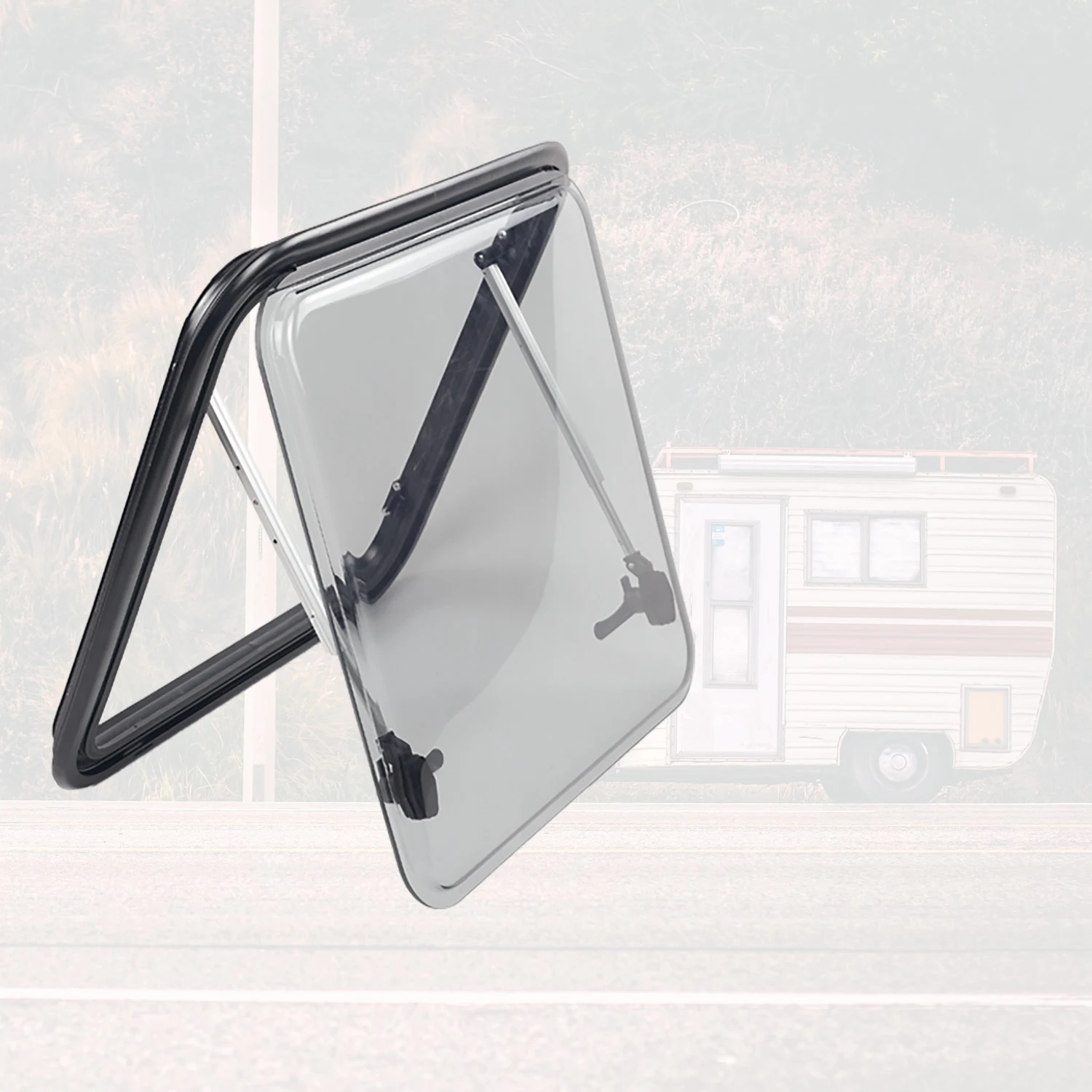 MG17RW Factory wholesale rv round corner window with aluminum alloy and ABS main material for caravan window 1200*600mm