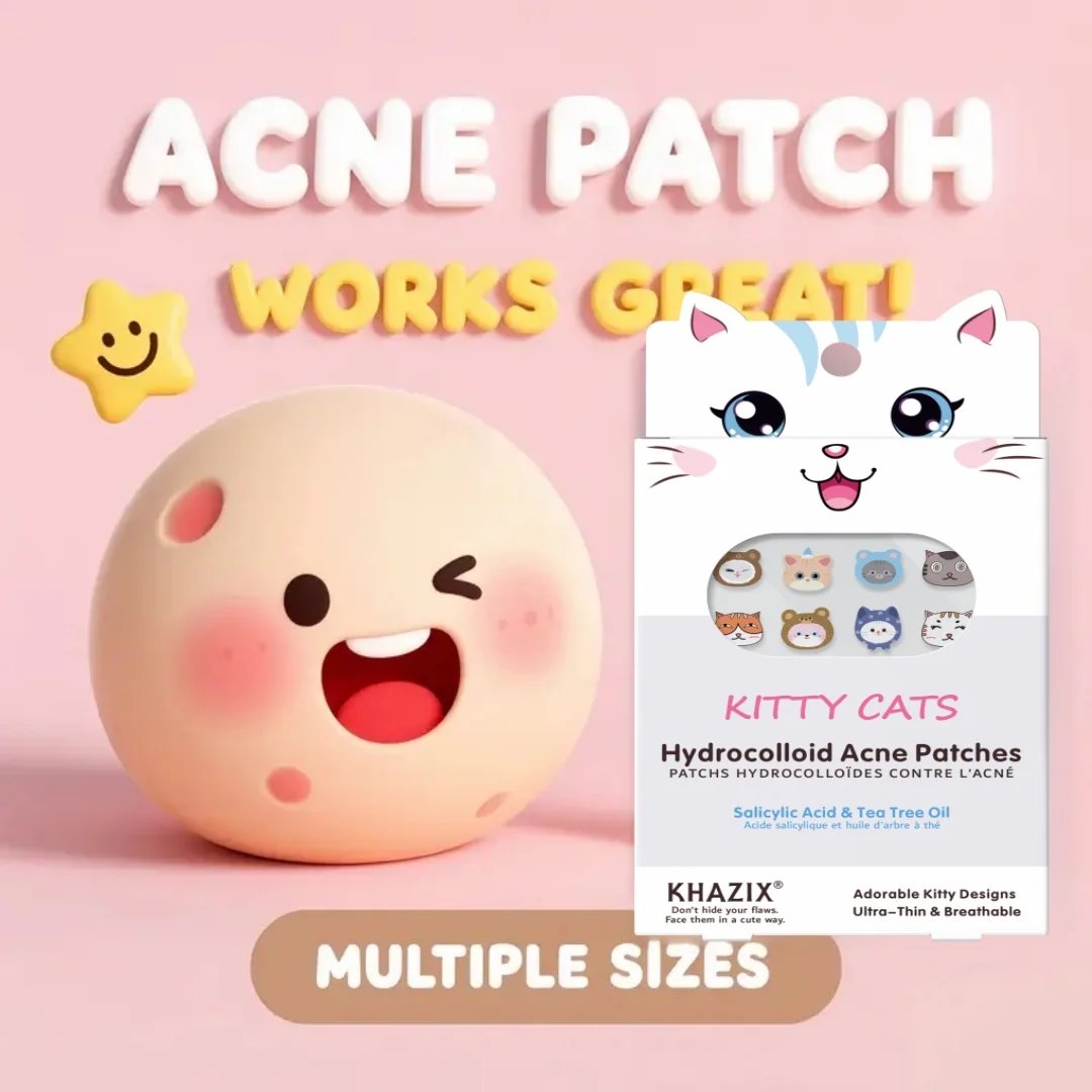 100 novos remendos de acne facial de desenho animado, cobrindo marcas de acne, manchas brancas e invisíveis, finas, cuidados com a pele.