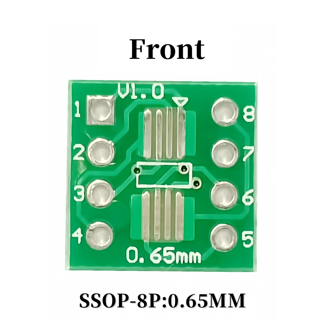 Placa de conversión IC 20 piezas SOP8, SSOP8, TSSOP8, parche de giro en línea DIP IC pin distancia 0,65/1,27mm