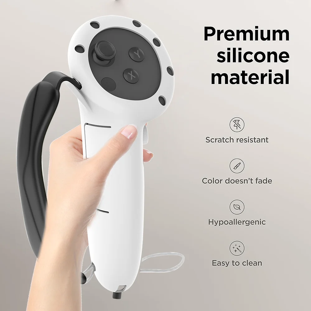 Extended Controller Grip Cover for Quest 3/3S – Anti-Slip Silicone Handle Sleeve for Large Hands Scratch-Resistant Design