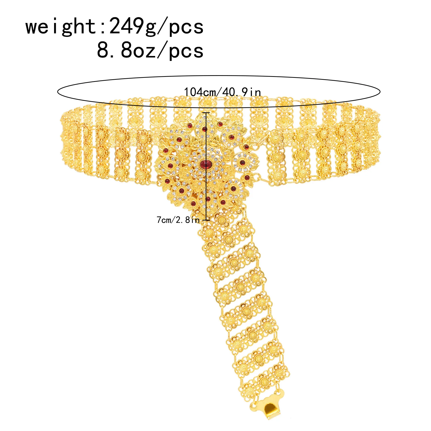 Fashion Ethnic Waistband Golden Plated Hollow Flower Belt Classic  Tribal Indian Body Chain Women\'s Party Jewelry Birthday Gift