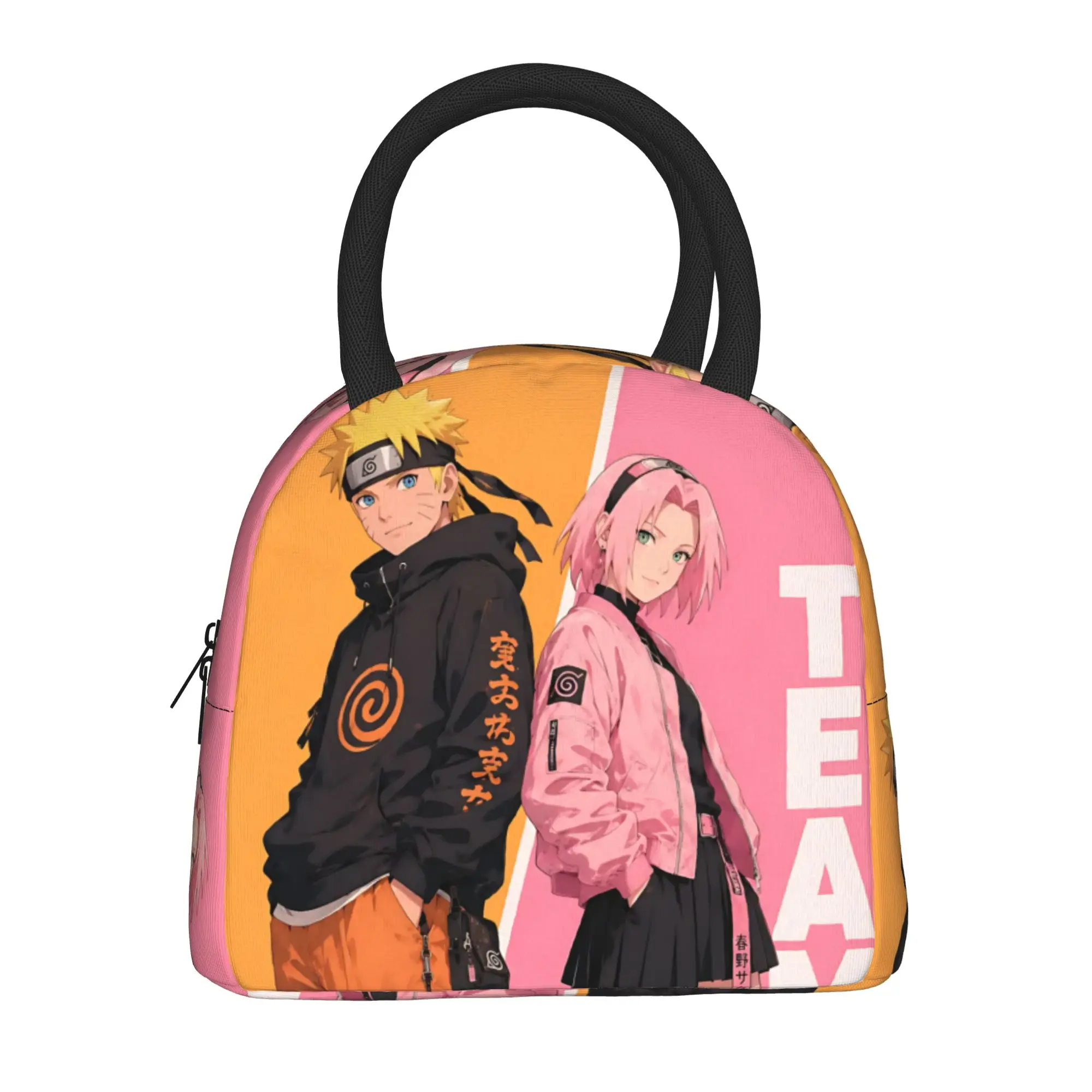 Naruto Anime Theme Insulated Lunch Bag Insulation Bento Pack Rice Bag  bolsa Student Bento Lunch Handbag Insulation
