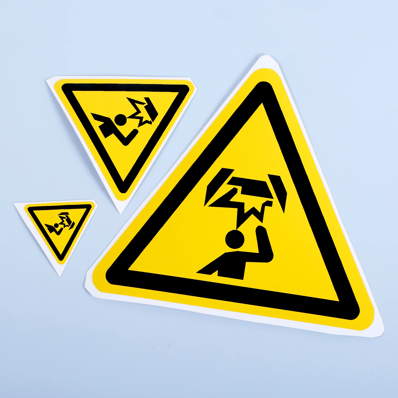 5pcs Triangle Warning Sign Sticker Alarm Logo Label Beware Hurting Heating Corrosion Poison Laser Bumping Adhesive 2.5/5/10cm